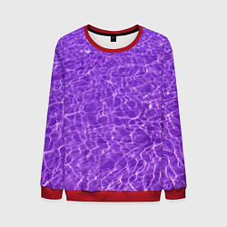 Свитшот мужской Абстрактные фиолетовые волны воды, цвет: 3D-красный