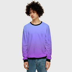 Свитшот мужской Фиолетовый градиент, цвет: 3D-черный — фото 2