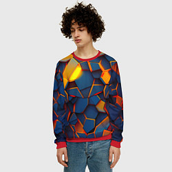 Свитшот мужской Плитки со свечением, цвет: 3D-красный — фото 2