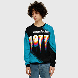 Свитшот мужской Made in 1977: liquid art, цвет: 3D-черный — фото 2