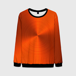 Свитшот мужской Оранжевый волнообразный дисковый узор, цвет: 3D-черный