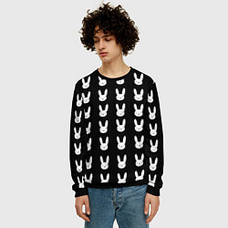 Свитшот мужской Bunny pattern black, цвет: 3D-черный — фото 2