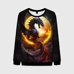 Свитшот мужской Звездный дракон, цвет: 3D-черный