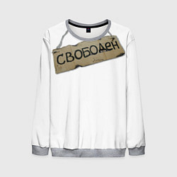 Свитшот мужской Табличка свободен, цвет: 3D-меланж