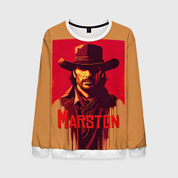 Свитшот мужской John Marston poster, цвет: 3D-белый