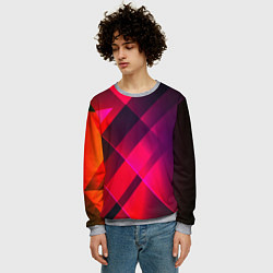 Свитшот мужской Кубические грани абстракции, цвет: 3D-меланж — фото 2