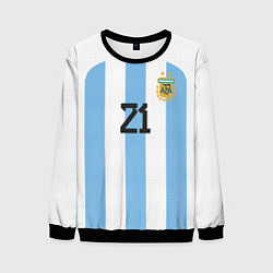 Свитшот мужской Дибала форма сборной Аргентины домашняя, цвет: 3D-черный
