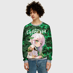 Свитшот мужской Нахида на фоне листвы, цвет: 3D-меланж — фото 2