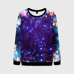 Свитшот мужской Звездочки - космическое небо, цвет: 3D-черный
