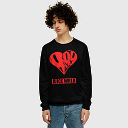 Свитшот мужской Juice WRLD - heart, цвет: 3D-черный — фото 2