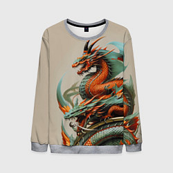 Свитшот мужской Japan dragon - irezumi, цвет: 3D-меланж