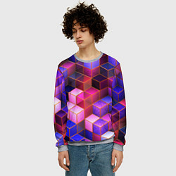 Свитшот мужской Цветные кубики, цвет: 3D-меланж — фото 2