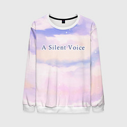 Свитшот мужской A Silent Voice sky clouds, цвет: 3D-белый
