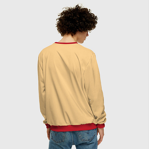 Мужской свитшот Кот-воин / 3D-Красный – фото 4