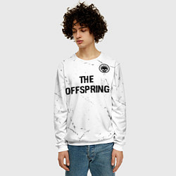 Свитшот мужской The Offspring glitch на светлом фоне: символ сверх, цвет: 3D-белый — фото 2