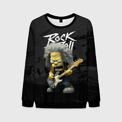 Свитшот мужской Rock and Roll Simpsons, цвет: 3D-черный