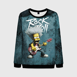 Свитшот мужской Rock n roll style Simpsons, цвет: 3D-черный