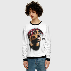 Свитшот мужской 2Pac - Тупак Шакур, цвет: 3D-черный — фото 2