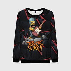 Свитшот мужской Rocknroll simpsons, цвет: 3D-черный