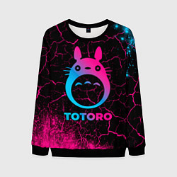 Свитшот мужской Totoro - neon gradient, цвет: 3D-черный