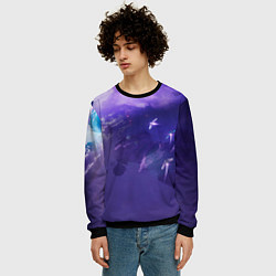 Свитшот мужской Фиолетовый необъятный космос, цвет: 3D-черный — фото 2