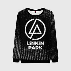 Свитшот мужской Linkin Park с потертостями на темном фоне, цвет: 3D-черный