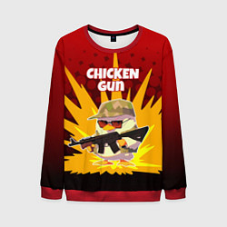 Свитшот мужской Chicken Gun - спецназ, цвет: 3D-красный