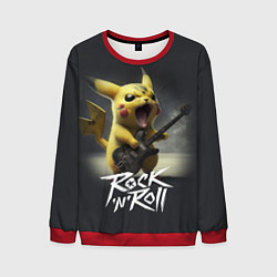 Свитшот мужской Пикачу с электрогитарой, цвет: 3D-красный