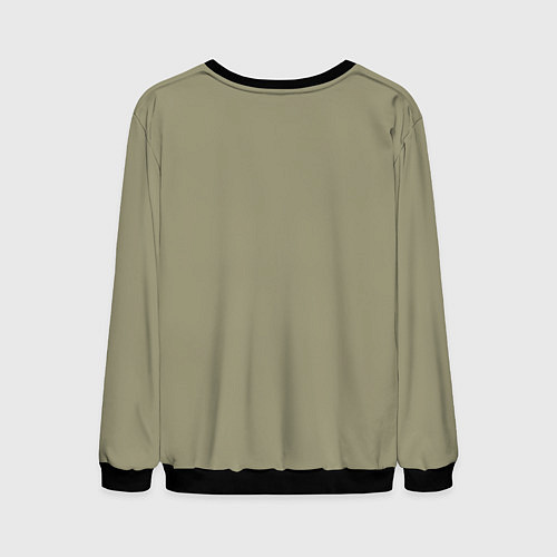 Мужской свитшот Зеленый тренд без принта / 3D-Черный – фото 2