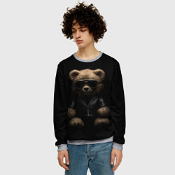 Свитшот мужской Брутальный плюшевый медведь, цвет: 3D-меланж — фото 2