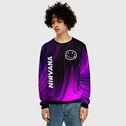 Свитшот мужской Nirvana violet plasma, цвет: 3D-черный — фото 2