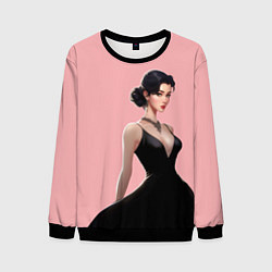 Свитшот мужской Girl in black dress - pink, цвет: 3D-черный