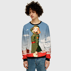 Свитшот мужской Боевая девчонка, цвет: 3D-черный — фото 2