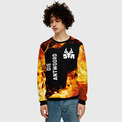 Свитшот мужской Die Antwoord и пылающий огонь, цвет: 3D-черный — фото 2