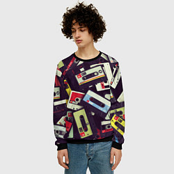 Свитшот мужской Кассета 90-е, цвет: 3D-черный — фото 2