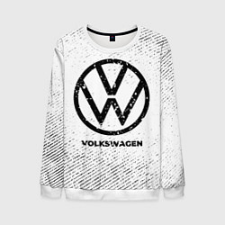 Свитшот мужской Volkswagen с потертостями на светлом фоне, цвет: 3D-белый