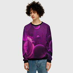 Свитшот мужской Фиолетовые шары, цвет: 3D-черный — фото 2