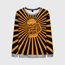 Свитшот мужской Save water, цвет: 3D-меланж