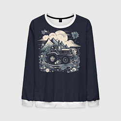 Свитшот мужской Farming Simulator - Поля да горы, цвет: 3D-белый