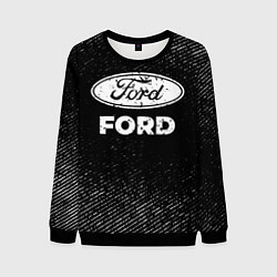 Свитшот мужской Ford с потертостями на темном фоне, цвет: 3D-черный