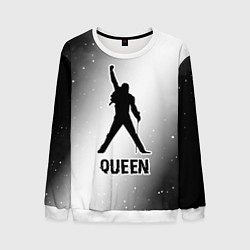 Свитшот мужской Queen glitch на светлом фоне, цвет: 3D-белый