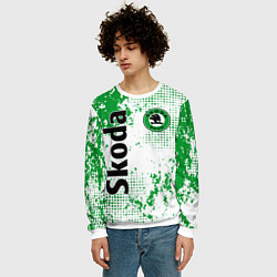 Свитшот мужской Skoda auto logo, цвет: 3D-белый — фото 2