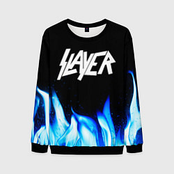 Свитшот мужской Slayer blue fire, цвет: 3D-черный