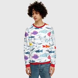 Свитшот мужской Рыбы и чайки, цвет: 3D-красный — фото 2