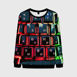 Свитшот мужской Клавиатура черный, цвет: 3D-черный