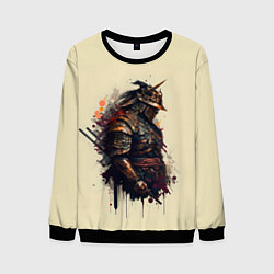 Свитшот мужской Самурай с двумя мечами - нейросеть, цвет: 3D-черный