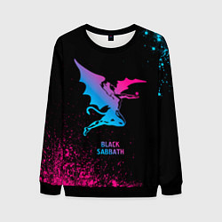 Свитшот мужской Black Sabbath - neon gradient, цвет: 3D-черный