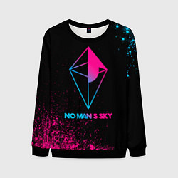 Свитшот мужской No Mans Sky - neon gradient, цвет: 3D-черный