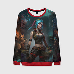 Свитшот мужской Jinx fantasy art Arcane League of Legends, цвет: 3D-красный