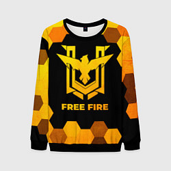 Свитшот мужской Free Fire - gold gradient, цвет: 3D-черный